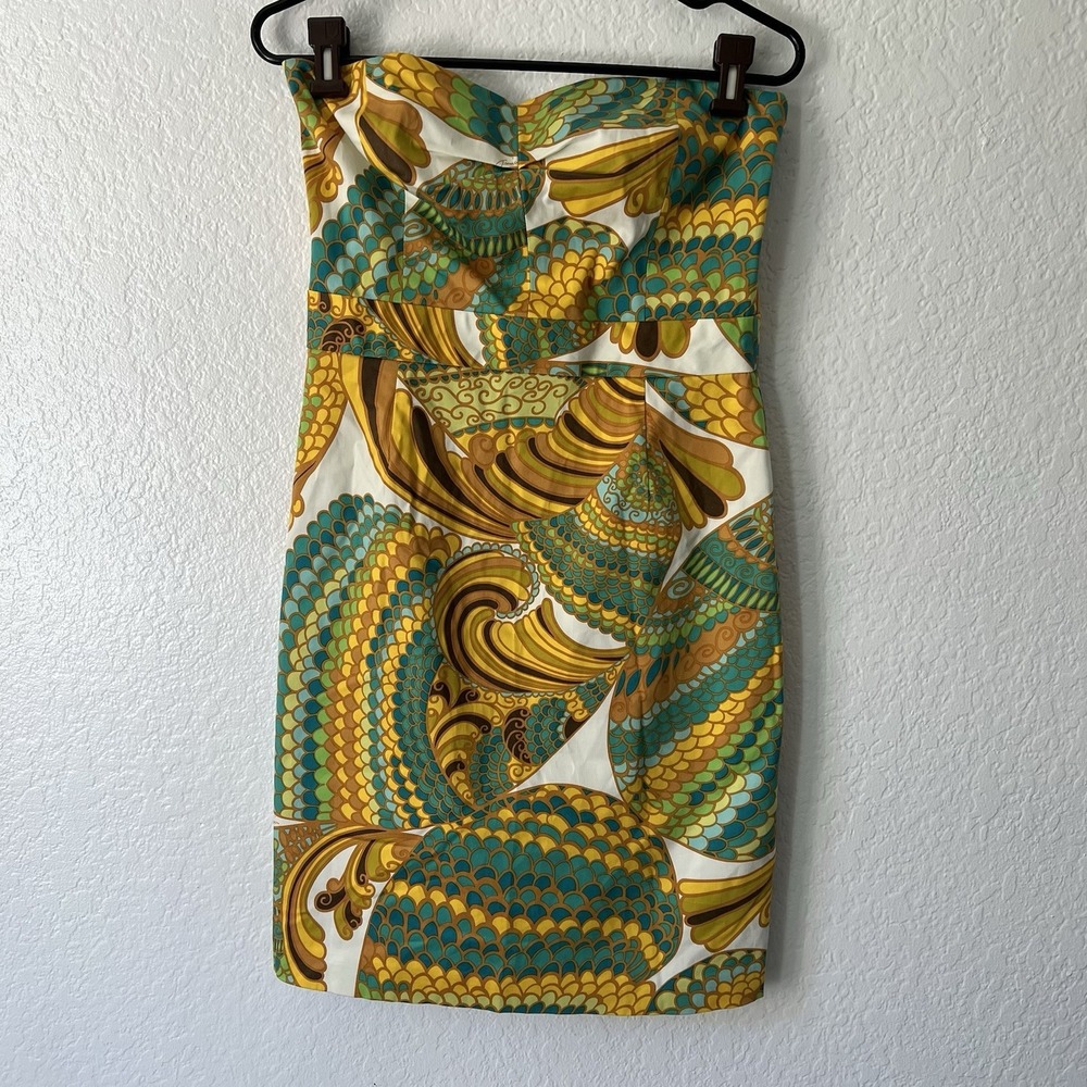 BANANA REPUBLIC X TRINA TURK Sz 6 Cora Pisces Strapless Dress Mini Colorful